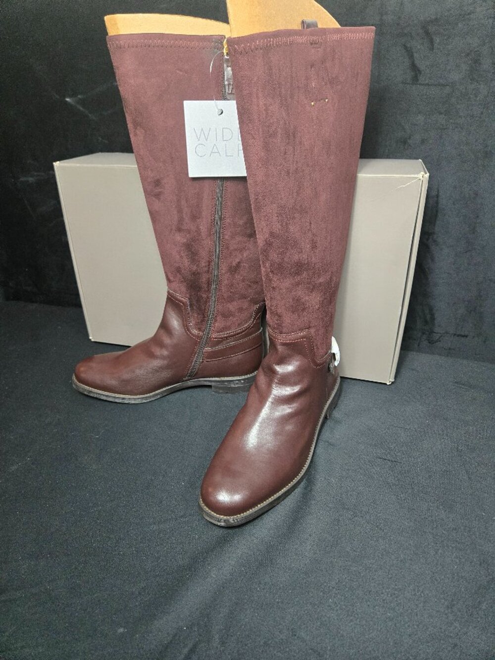 Franco Sarto Merina Women's 11M Wide Calf Brown Knee High Boots New